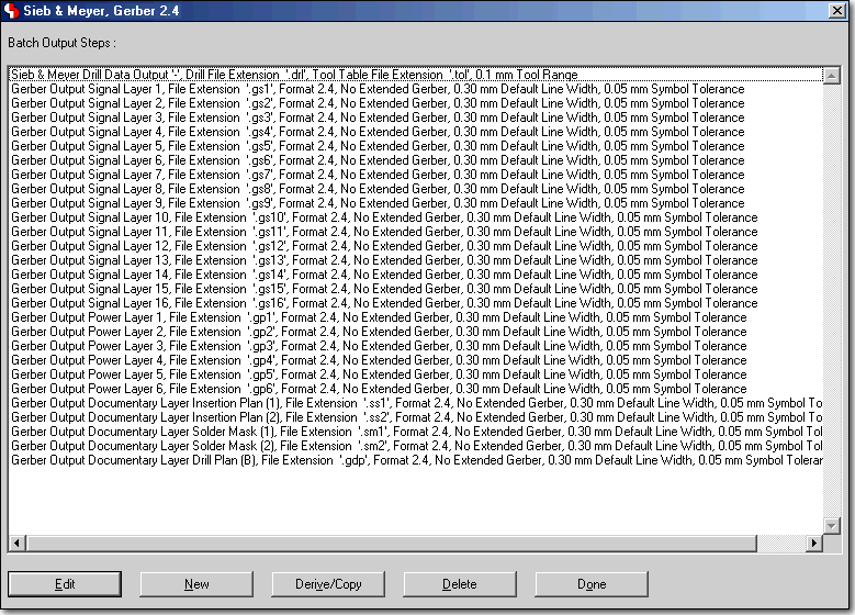 BAE Version 6.2: CAM Processor Dialog - CAM Batch - Output Steps Configuration