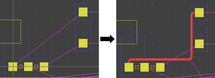 BAE Version 7.8: Layouteditor - Punkt-zu-Punkt Leiterbahnrouter