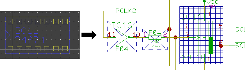 BAE HighEnd Version 7.8: Markierung des aktuell platzierten Symbols